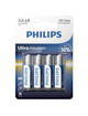 philips - ultra alkaline battery aa lr6 4 unit
