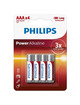 philips - power alkaline battery aaa lr03 4 pack