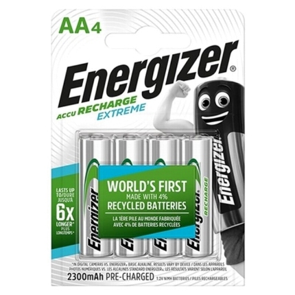 energizer - extreme rechargeable battery hr6 aa 2300mah 4 unit