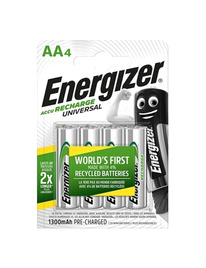 energizer - universal rechargeable battery hr6 aa 1300mah 4 unit