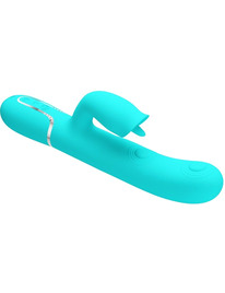 pretty love - rabbit vibrator with licking aqua green