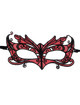Queen Lingerie Mask in Black Lace and Red Details