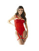 Subblime Bustier with Garter Belt Red