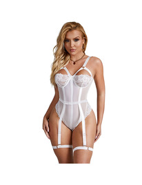 Subblime Bustier with Garter Belt White