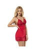 Babydoll Subblime Cetim e Renda Vermelha