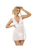 Subblime Babydoll de encaje blanco con cuello en V