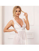 Subblime Babydoll de encaje blanco con cuello en V