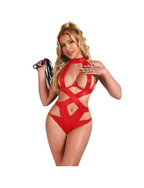 Body Subblime Halter Sexy com Harness Vermelho