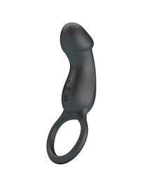Pretty Love Trae Vibrating Cockring with Clitoral Stimulator Black