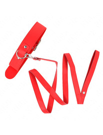 kink - collar con correa 116 cm fino rojo ajustable 32-50 cm x 8 cm