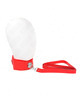kink - collar con correa 116 cm con tachuelas plateadas modelo 4 rojo ajustable 40-48 cm x 6 cm