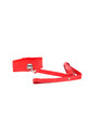 kink - collar con correa 116 cm con tachuelas plateadas modelo 4 rojo ajustable 40-48 cm x 6 cm