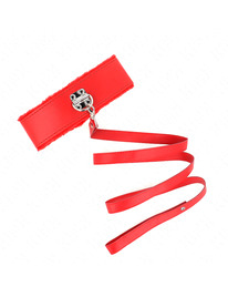 kink - necklace with leash 116 cm with silver studs model 4 red adjustable 40-48 cm x 6 cm