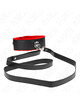 kink - collar con correa 116 cm de piel rojo ajustable 40-48 cm x 6 cm