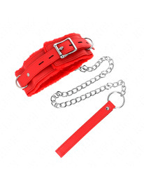 kink - collar con correa 65 cm con restricciones rojo ajustable 36-42 cm x 5.5 cm