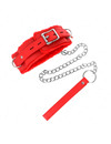 kink - collar con correa 65 cm con restricciones rojo ajustable 36-42 cm x 5.5 cm