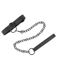 kink - collar with dark leash 65 cm adjustable 37-54 cm x 3 cm