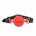 kink - mordaza 55 x 2 cm de bola 5 cm de silicona completa talla l rojo ajustable 35-51 cm