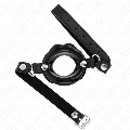 kink - mordaza labial 8 cm con correa de polipiel negro 63 x 2 cm ajustable 39-58 cm