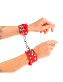 kink - muÑequeras con doble lÍnea de tachuelas ajustable rojo