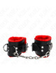 Kink - muÑequeras forradas con agujeros cuadrados rojo y correa negro ajustable 17-29 cm x 6 cm