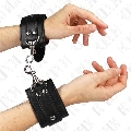 kink - muÑequeras estilo mazmorra con cerradura negro ajustable 21-28 cm x 5.5 cm