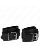 kink - muÑequeras estilo mazmorra con cerradura negro ajustable 21-28 cm x 5.5 cm