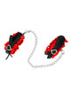 kink - muÑequeras elÁsticas de encaje con detalle corazÓn rojo ajustable 22-35 cm