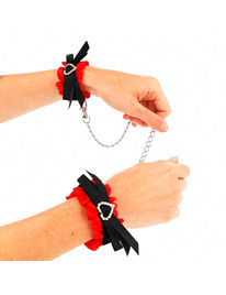 kink - muÑequeras elÁsticas de encaje con detalle corazÓn rojo ajustable 22-35 cm