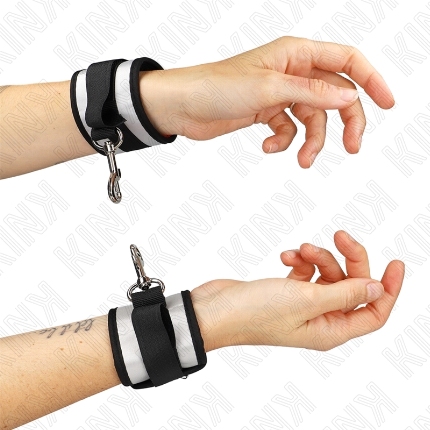 kink - neoprene wrist cuffs grey 23 x 5 cm