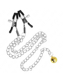 kink - pinzas para pezones con campana dorado y cadena 30 cm
