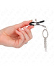kink - pinzas para pezones con aro y pequeÑas cadenas plateado 6 cm