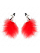 Kink - feather nipple clamp red 7 cm
