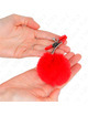kink - faux fur ball nipple clamp red 6 cm