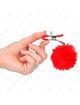kink - faux fur ball nipple clamp red 6 cm