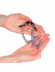 kink - pinzas para pezones con triple cadena plateado 20/23/28 cm