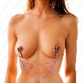 kink - pinzas para pezones con triple cadena violeta 20/23/28 cm