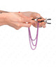 Kink - pinzas para pezones con triple cadena violeta 20/23/28 cm
