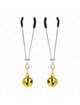 kink - pinzas para pezones fina con cascabel dorado 7 cm