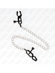 kink - pinzas para pezones planas negro con cadena plateado 30 cm