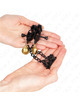 kink - pinzas para pezones planas negro con cascabel y cadena plateado 30 cm