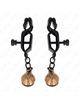 kink - pinzas para pezones planas negro con cascabel 7 cm