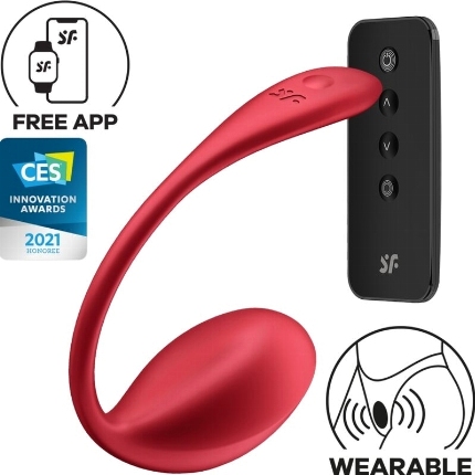 Vibrador Satisfyer Shiny Petal com Comando e App Vermelho
