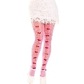 leg avenue - stockings with openings heart bows pink