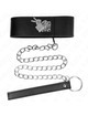 kink - collar con correa 65 cm ancho negro ajustable 33.5-41 cm x 5 cm