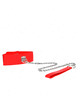 kink - necklace with belt 65 cm with wide red strap adjustable 33.5-41 cm x 5 cm