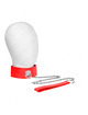 kink - necklace with belt 65 cm with wide red strap adjustable 33.5-41 cm x 5 cm