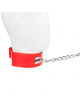 kink - necklace with belt 65 cm with wide red strap adjustable 33.5-41 cm x 5 cm