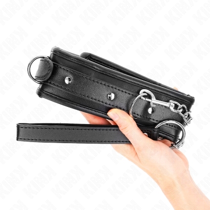 Coleira Kink Lira com Trela Preto