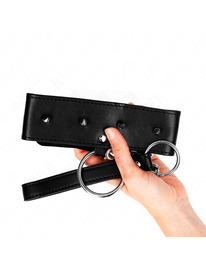 kink - necklace 65 cm with leash with silver studs model 2 adjustable 36-43 cm x 5 cm